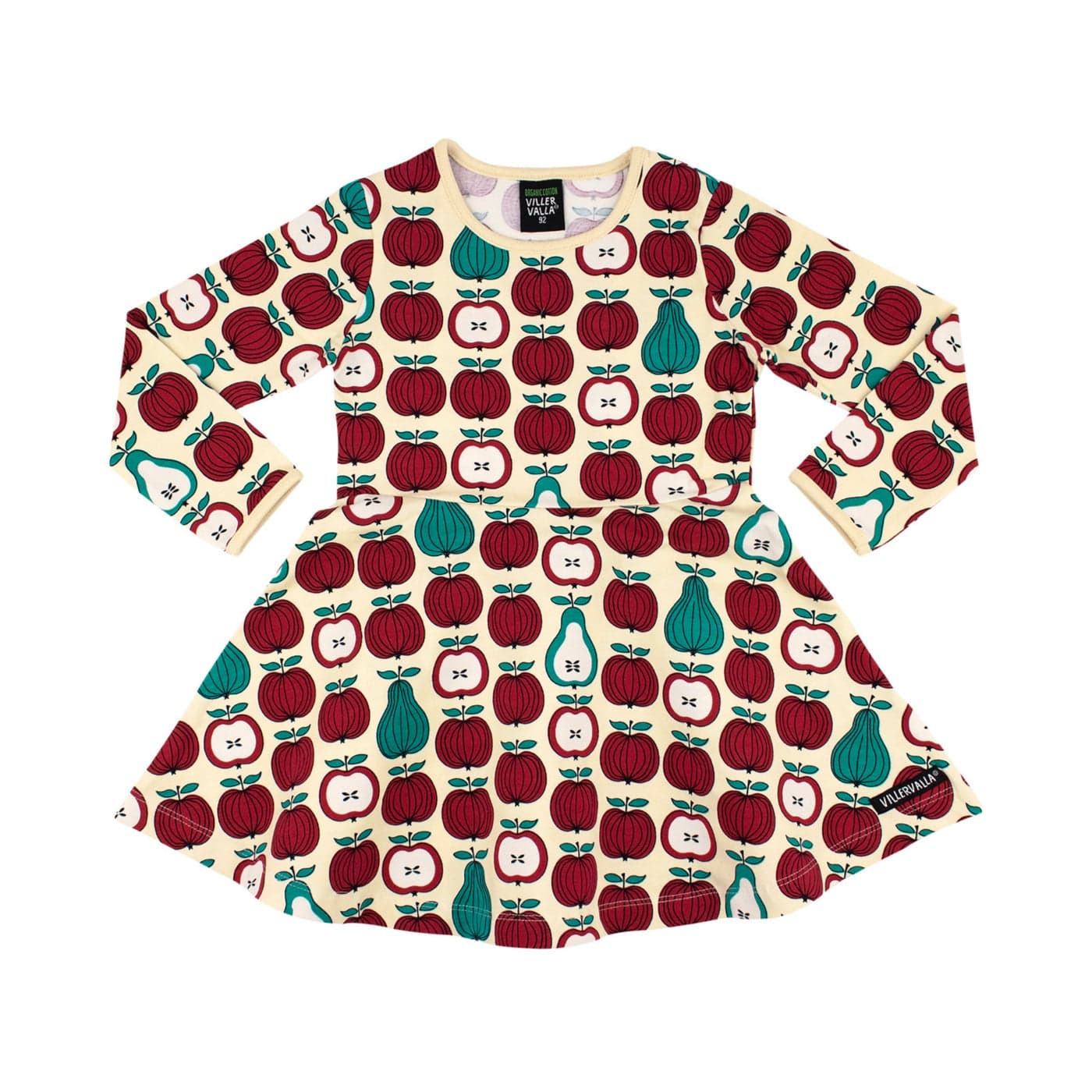 Garden Fruit Twirl Dress Light Beige