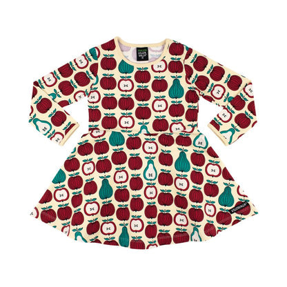 Garden Fruit Twirl Dress Light Beige