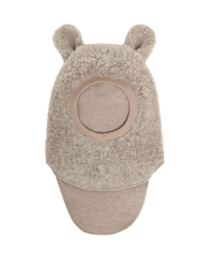 Huttelihut Balaclava Ears Wool Teddy Camel Melange