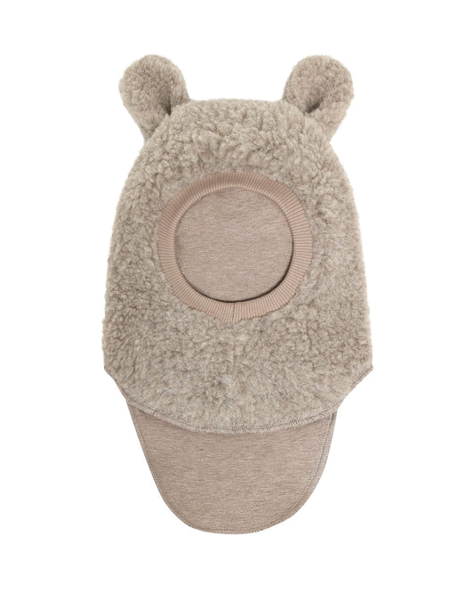 Huttelihut Balaclava Ears Wool Teddy Camel Melange