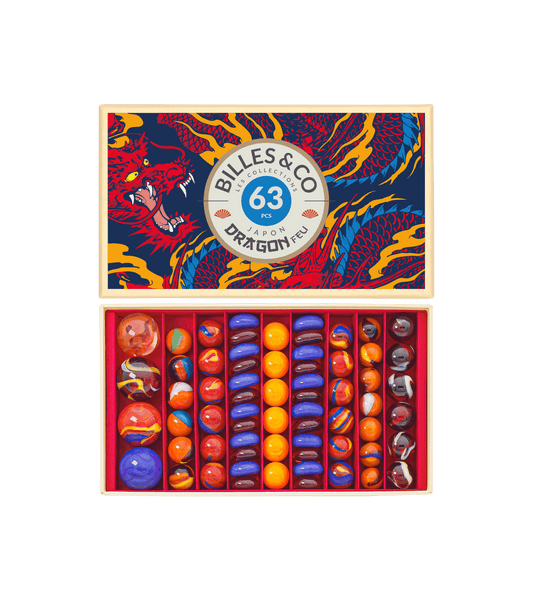 Fire Dragon Marbles Box - 63 Pack