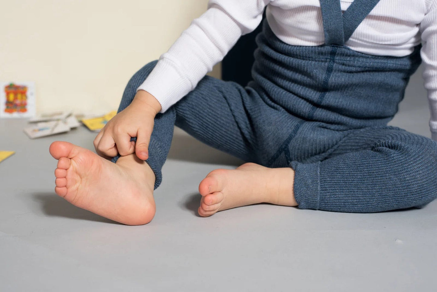 Footless Cotton Tights Steel Blue Blend