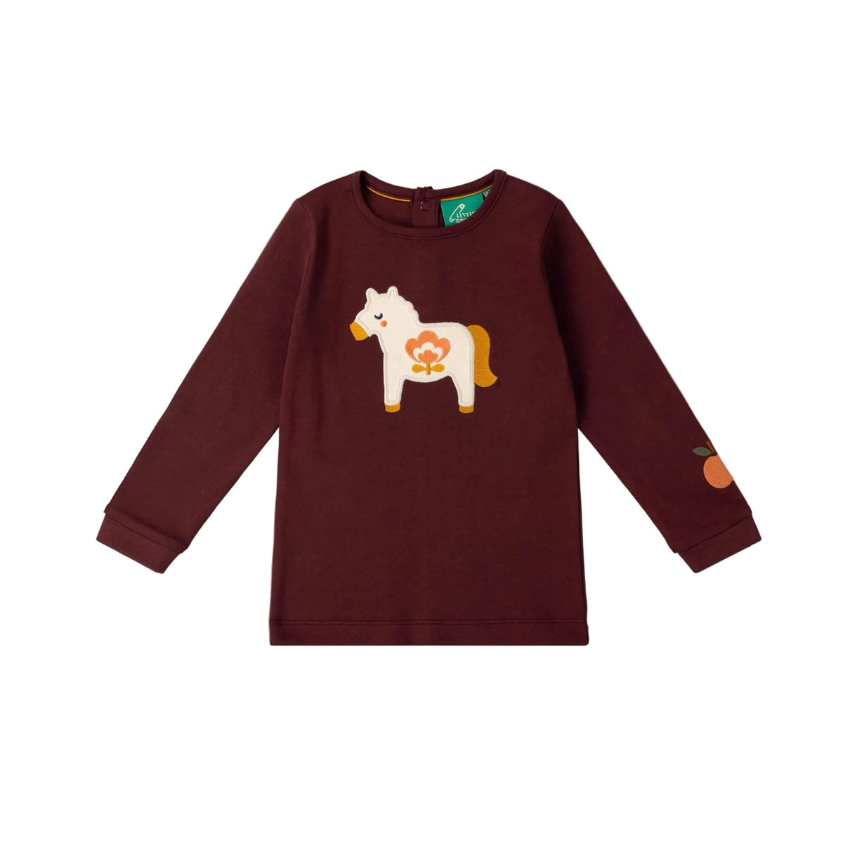 Folk Horse Applique Long Sleeve T-Shirt