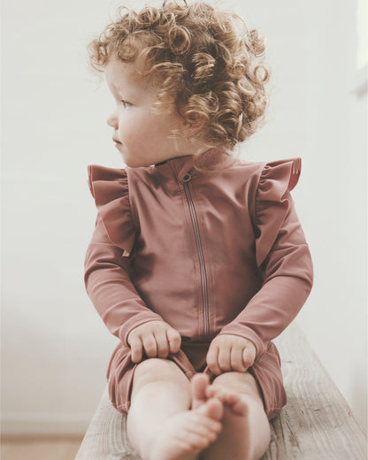 Swim Suit Long Sleeve UPF 60+ Ash Rose