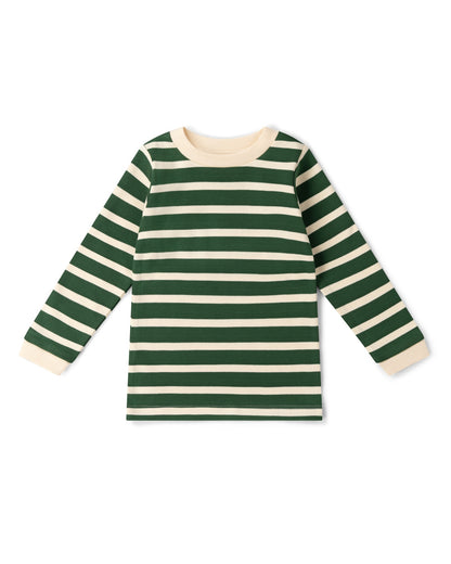 Little Green Radicals Olive Green Striped Long Sleeve T-Shirt