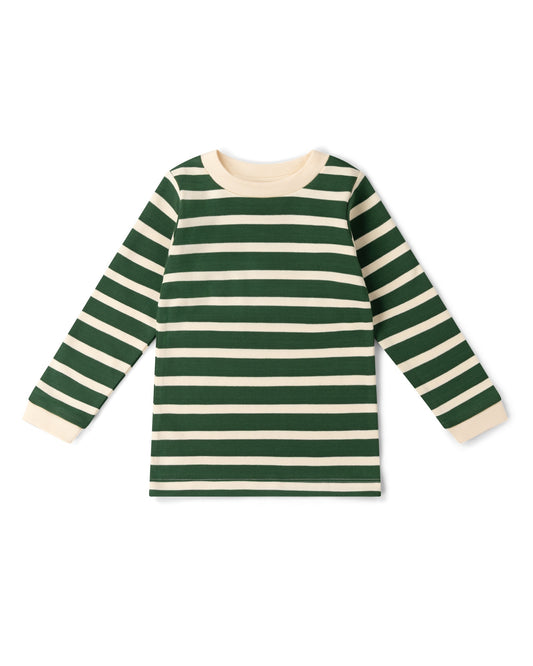 Little Green Radicals Olive Green Striped Long Sleeve T-Shirt