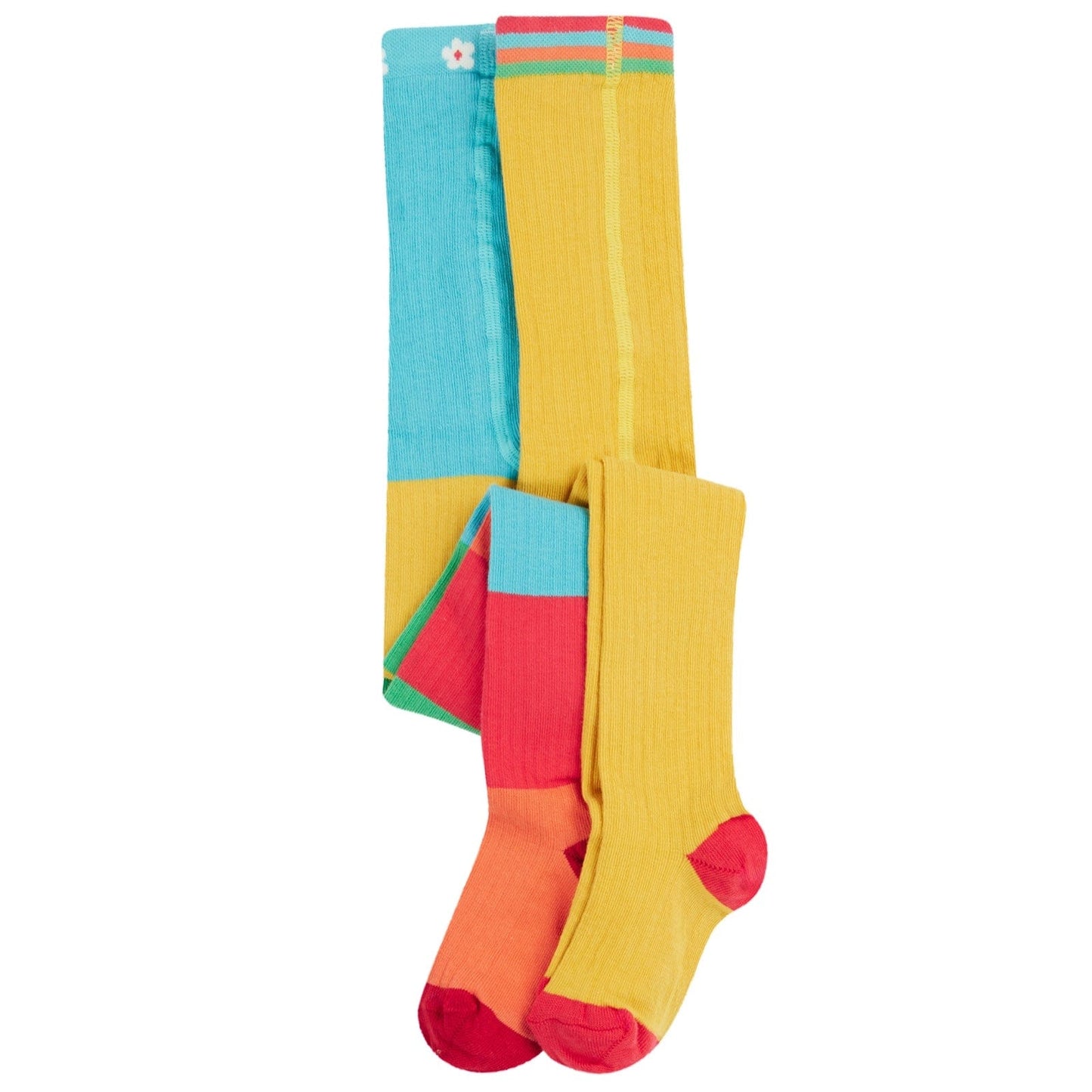 Norah Ribbed Tights Bumblebee/Colour block [only 4-6 Years left]