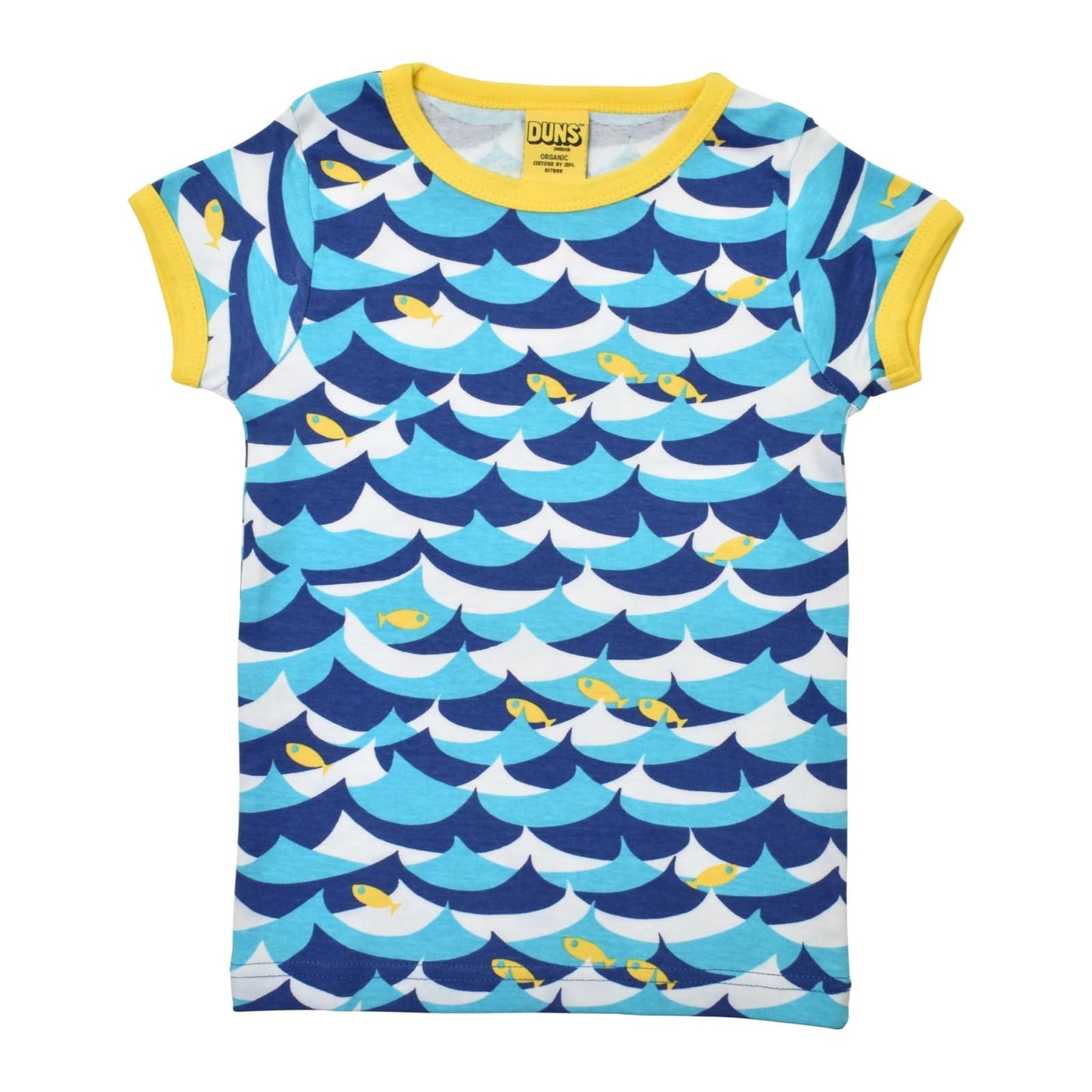 DUNS Wave And Fish Short Sleeve Shirt Blue