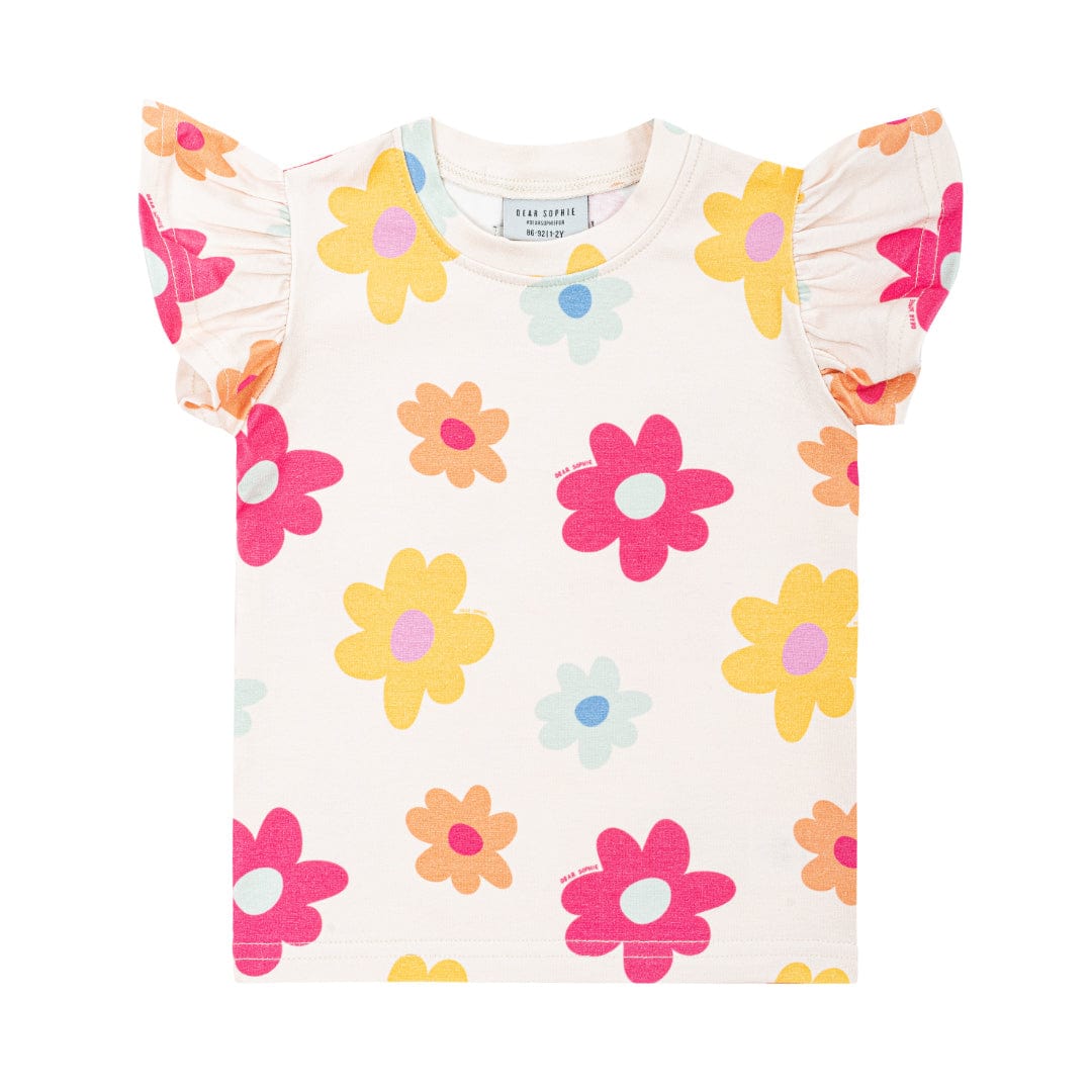 Flowers Frill Short Sleeve Shirt [only 2-4 Years left]