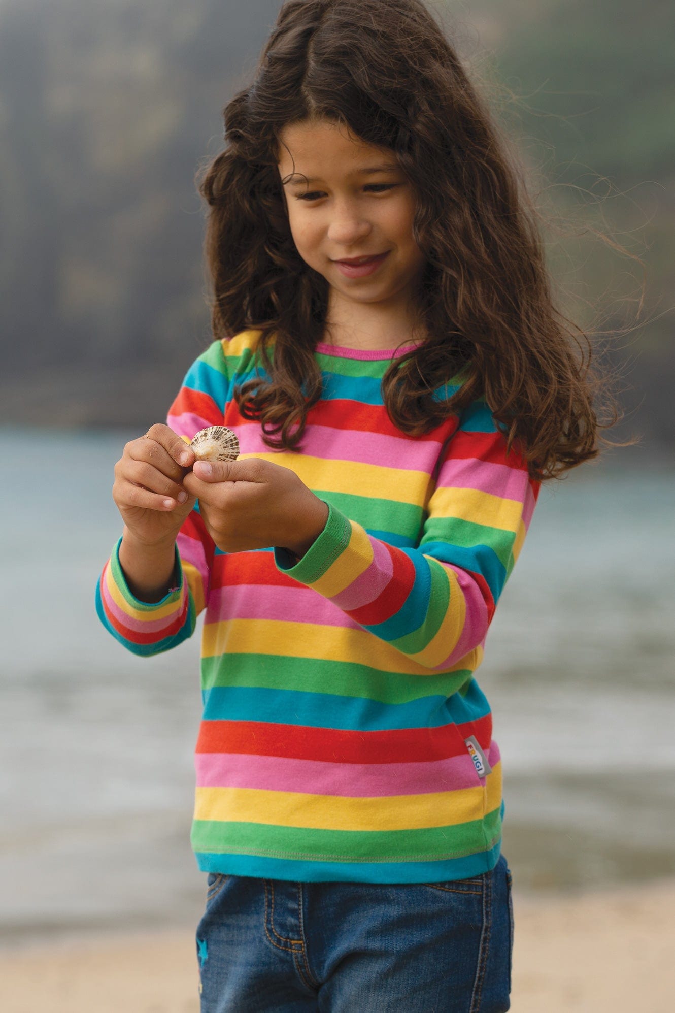 Favourite Long Sleeve Shirt Foxglove Rainbow Stripe