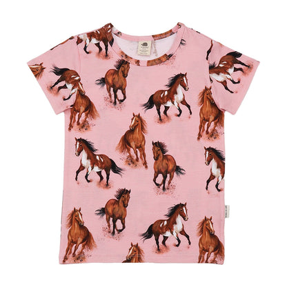 Walkiddy Graceful Horses Short Sleeve Shirt