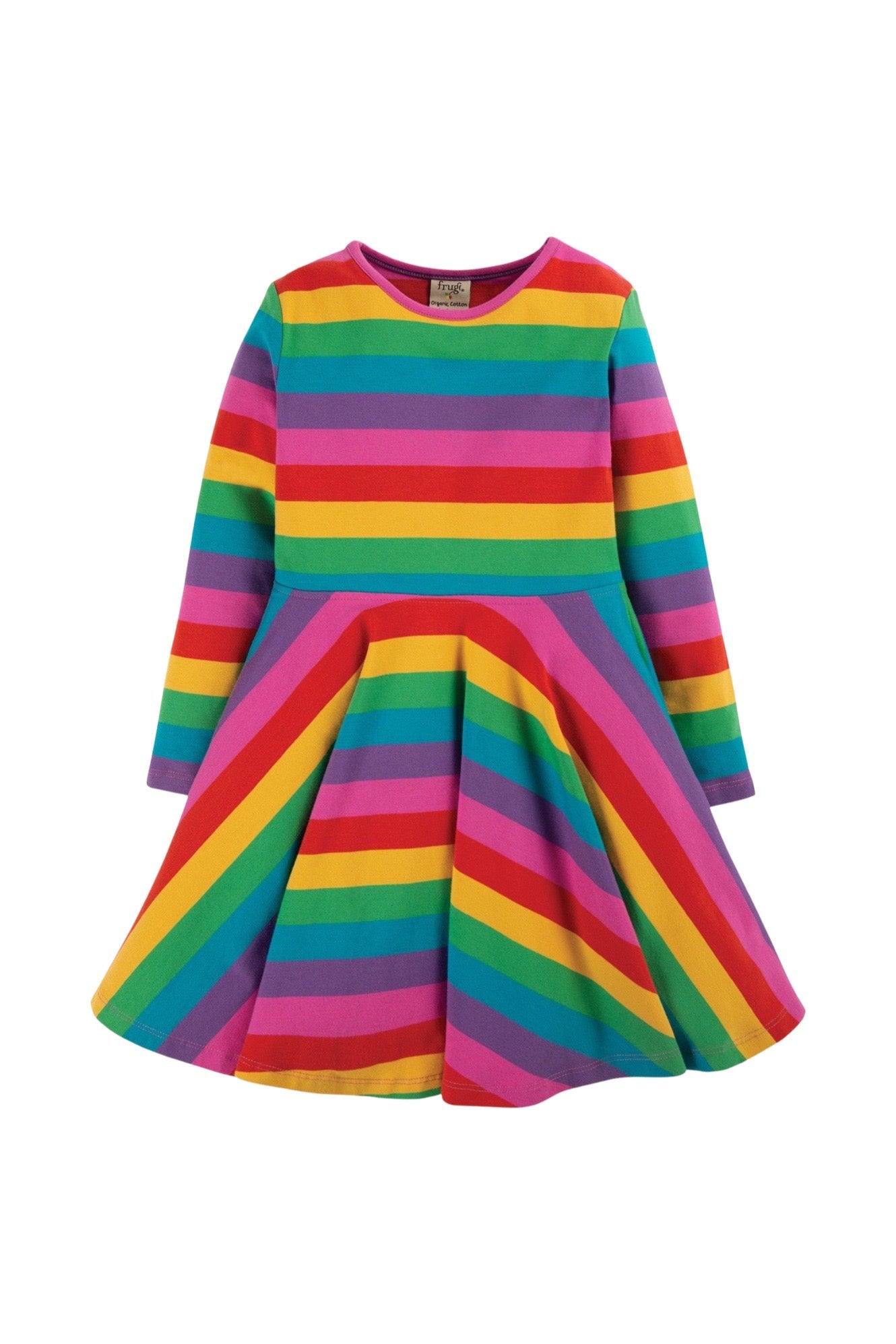 Sofia Skater Dress Foxglove Rainbow Stripe