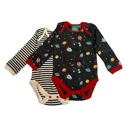 Outer Space Organic Baby Bodysuit Set - 2 Pack [only 6-9 Months left]