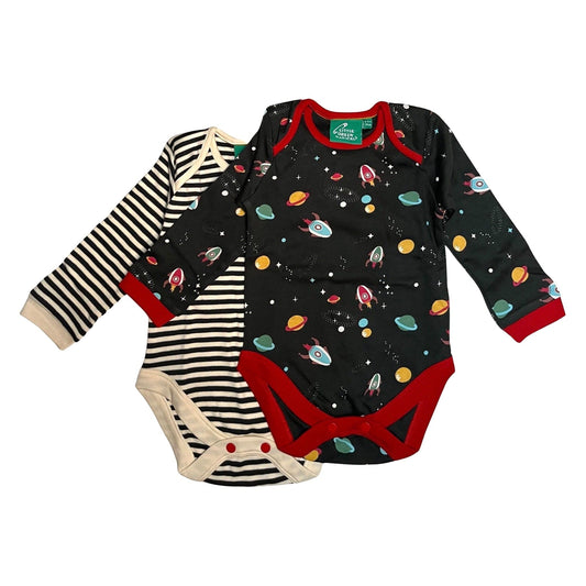 Outer Space Organic Baby Bodysuit Set - 2 Pack