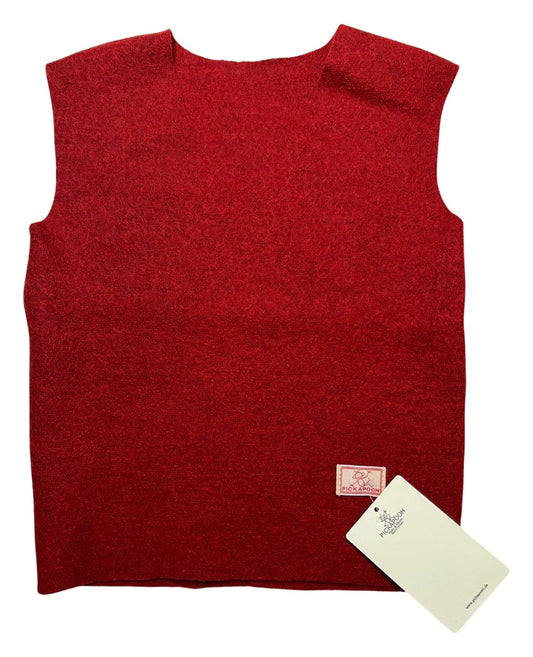 Boiled Merino Wool Pullover Red