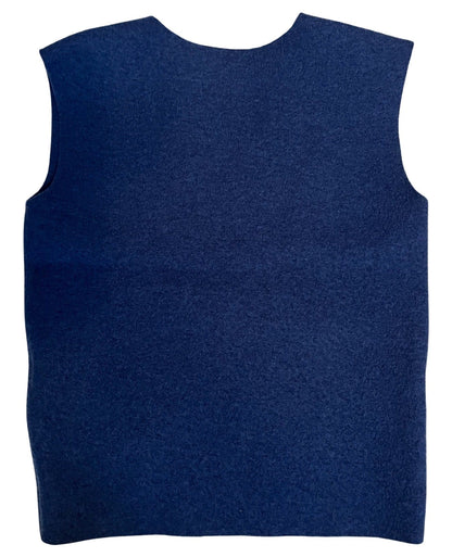 Boiled Merino Wool Pullover Marine Blue