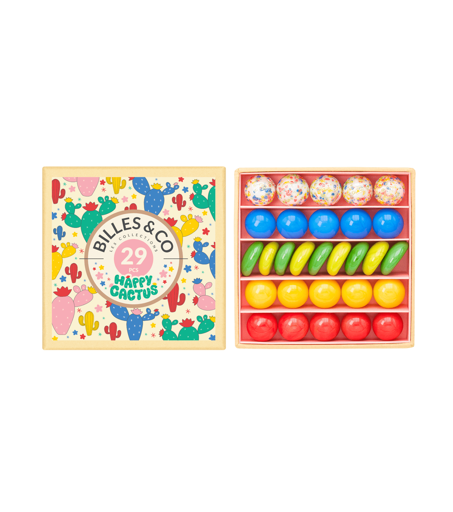 Happy Cactus Marbles Mini Box - 29 Pack