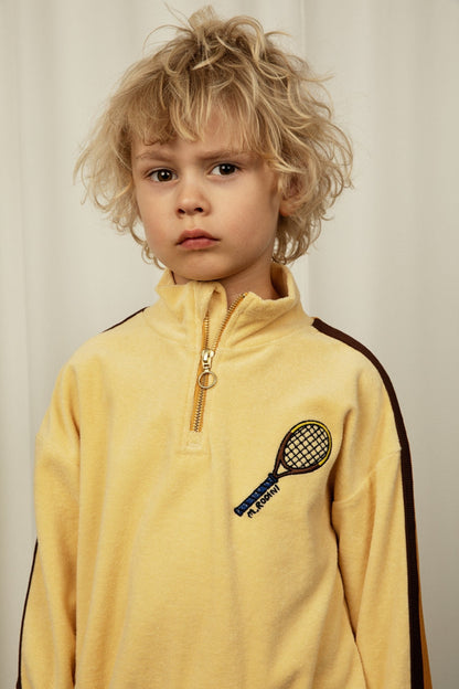 Tennis Embroidered Halfzip Terry Sweatshirt