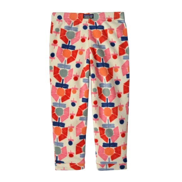 Baby Micro D® Fleece Bottoms Stamped Floral: Natural