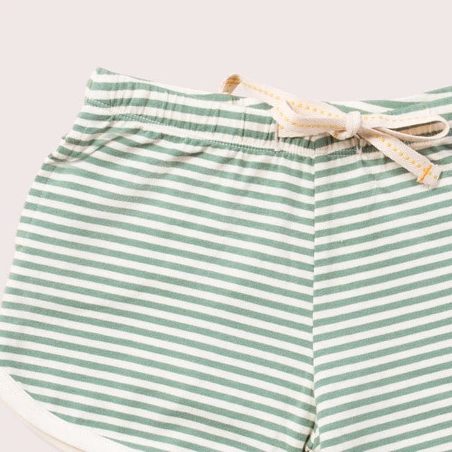 Green Striped Run Around Shorts
