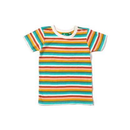 Rainbow Striped Summer Short Sleeve Shirt