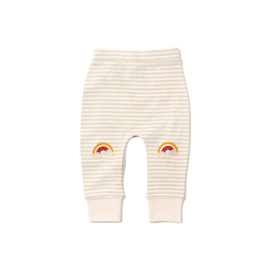 Rainbow Knee Patch Striped Joggers