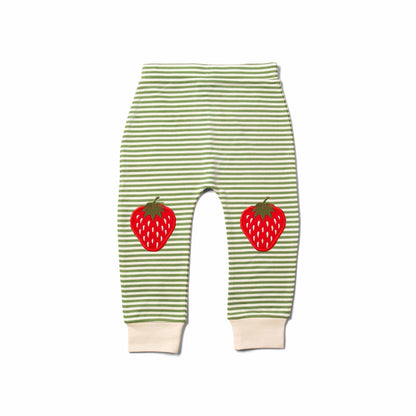 Strawberries Knee Patch Striped Joggers