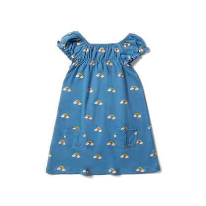 Blue Rainbows Frill Dress