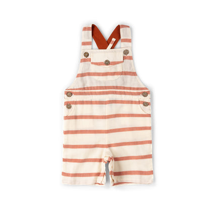 Little Green Radicals Vintage Red Stripe Dungaree Shorts