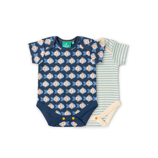 Little Fish Organic Baby Bodysuit 2 Pack