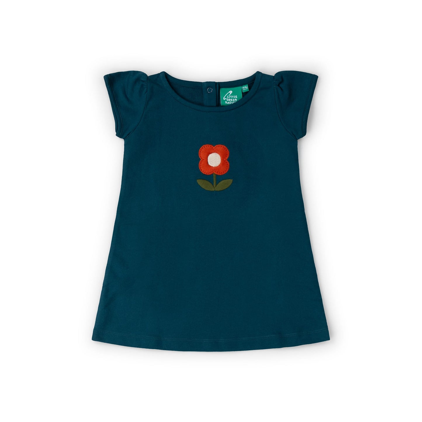 Red Flower Boat Neck Tunic Dress