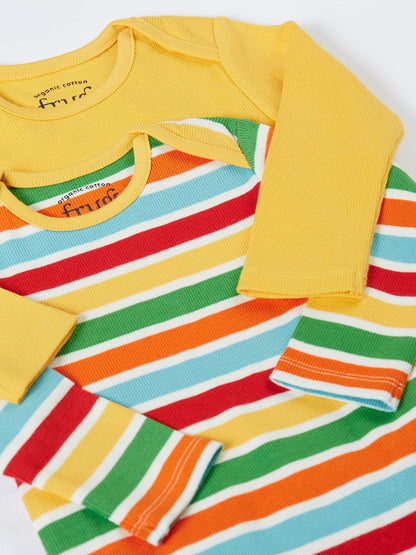 Little Rib 2 Pack Body Happy Rib Stripe/Bumblebee