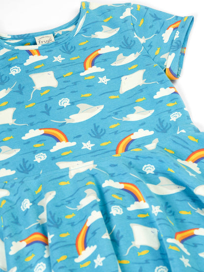 Spring Skater Dress Rainbow Rays