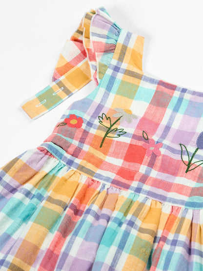 Hyacinth Dress Springtime Check/Flowers