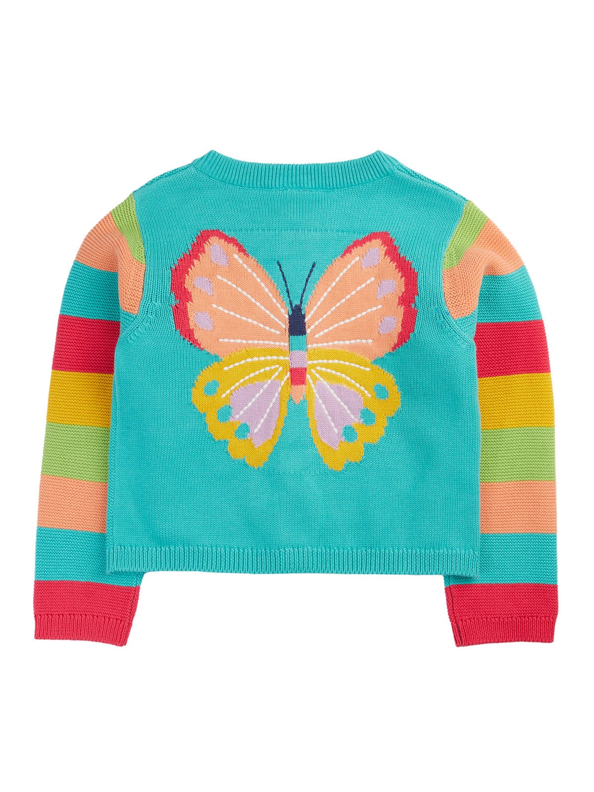 Frugi Cammie Cardigan Pacific Aqua/Butterfly