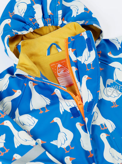 Puddle Buster Printed Rain Mac Cobalt Goose