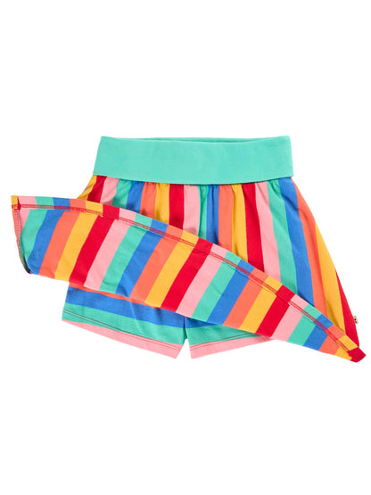 Frugi Alba Skort Strawberry Rainbow Stripe