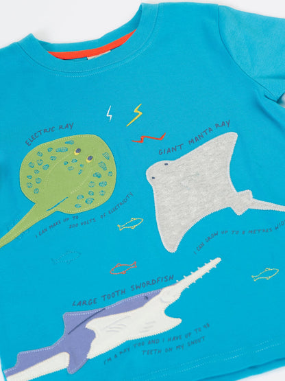 Avery Circular T-Shirt Tropical Sea/Rays