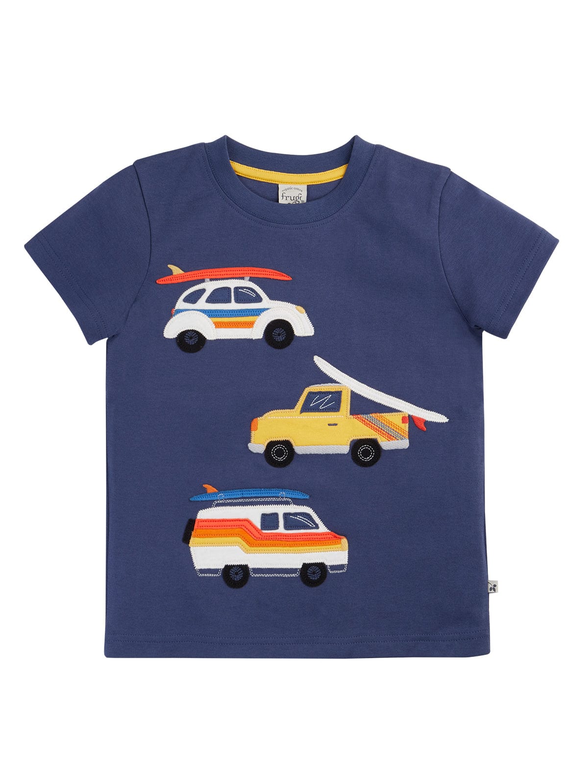 Frugi Carsen Circular T-Shirt  Navy Blue/Vehicles