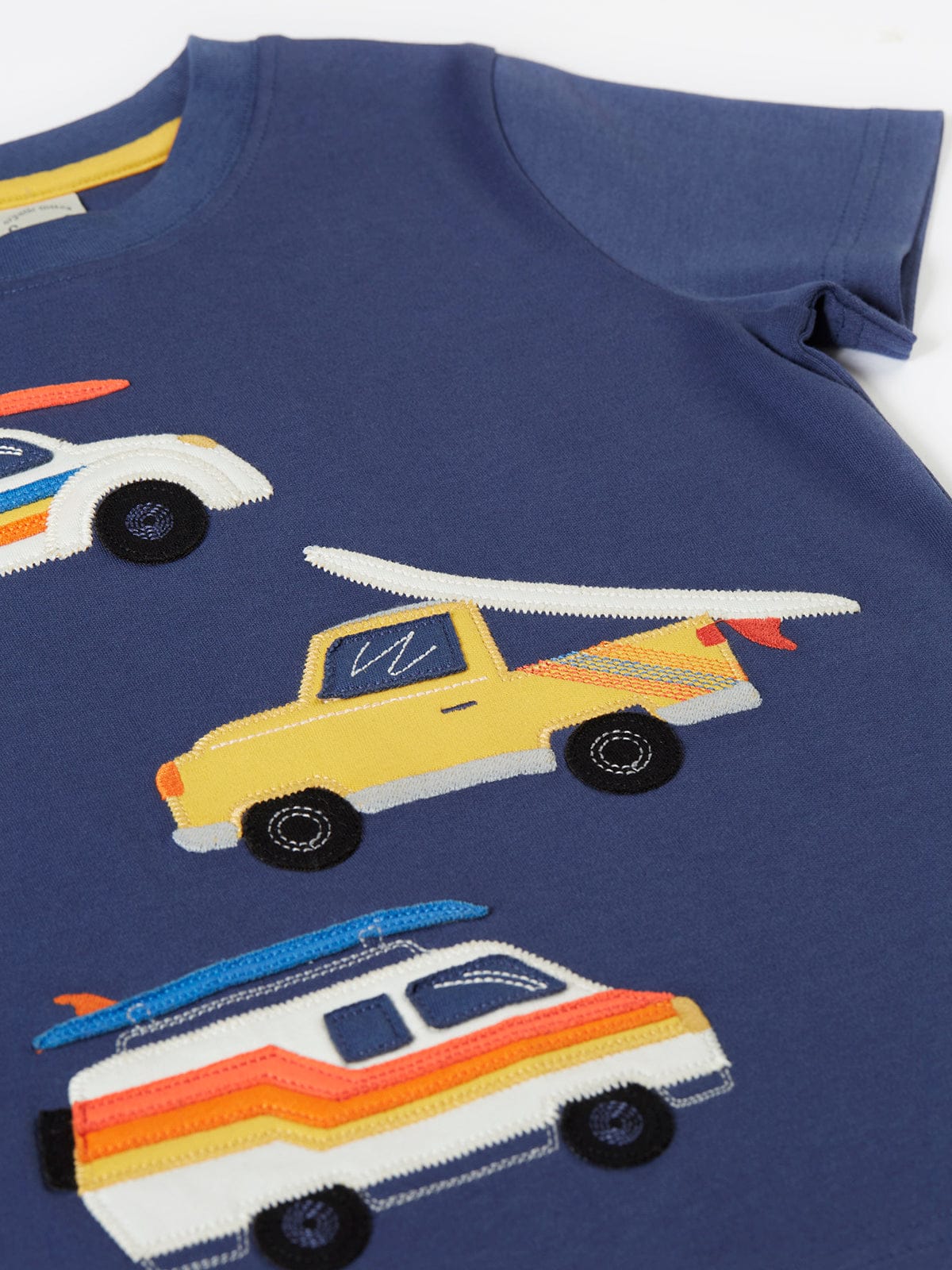 Frugi Carsen Circular T-Shirt  Navy Blue/Vehicles