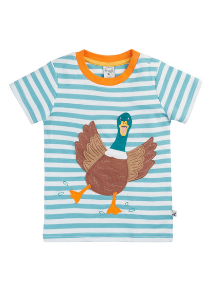 Frugi Sid Circular T-shirt Lichen Stripe/Duck
