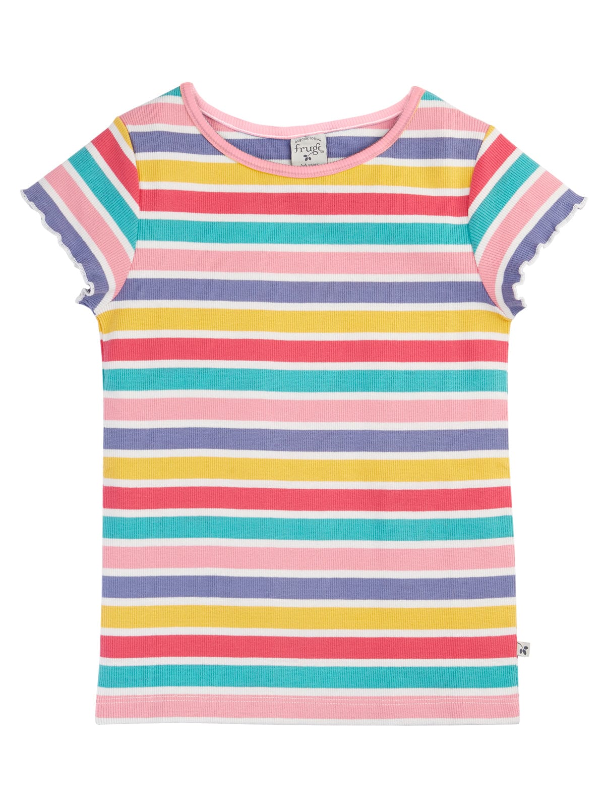 Frugi Rhian Rib T-Shirt Multi Stripe
