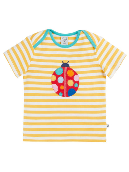 Bobster Applique T-Shirt Bumblebee Stripe/Ladybird