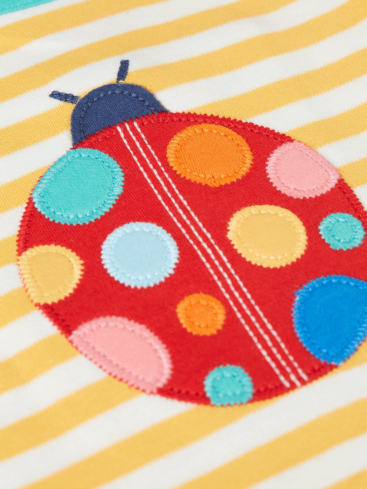 Bobster Applique T-Shirt Bumblebee Stripe/Ladybird