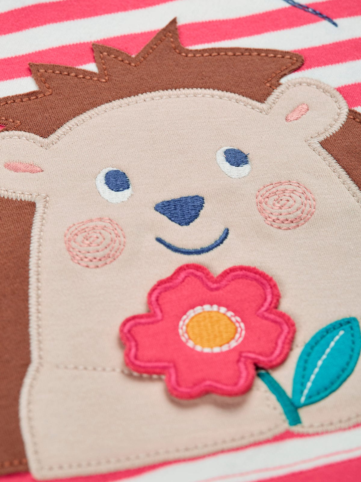 Easy on T-Shirt Rhubarb Stripe/Hedgehog