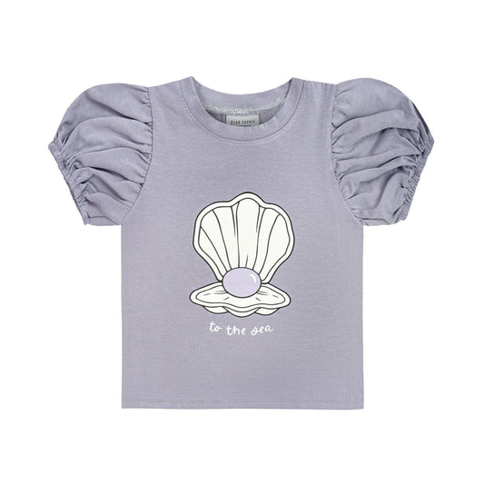 Shell Puff Short Sleeve Top Violet