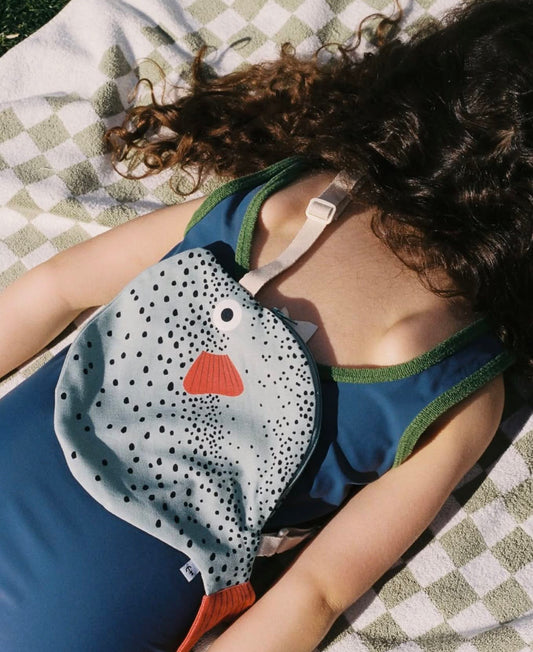 Don Fisher Small Aqua Pufferfish Bag