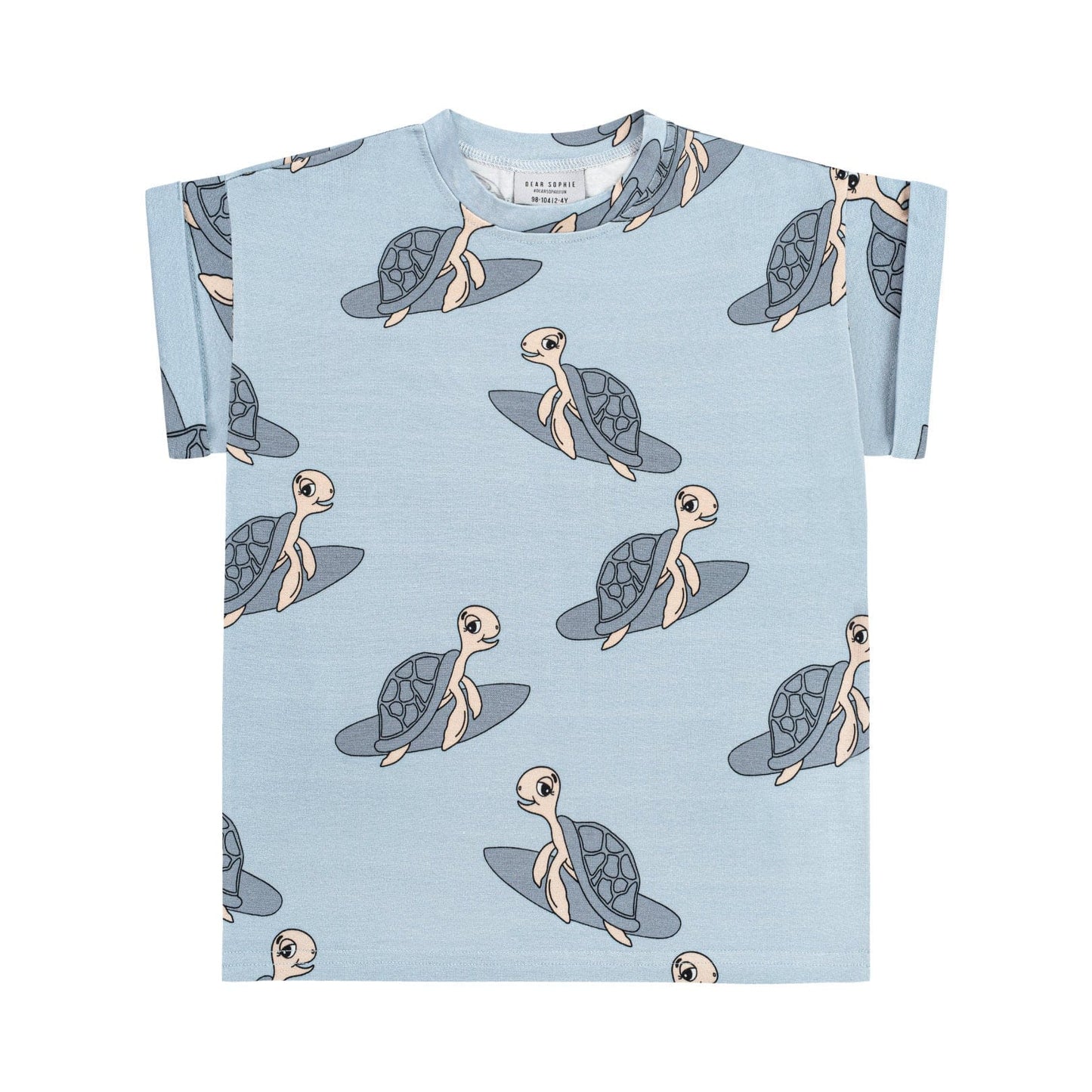 Dear Sophie Turtle Short Sleeve Shirt Light Blue