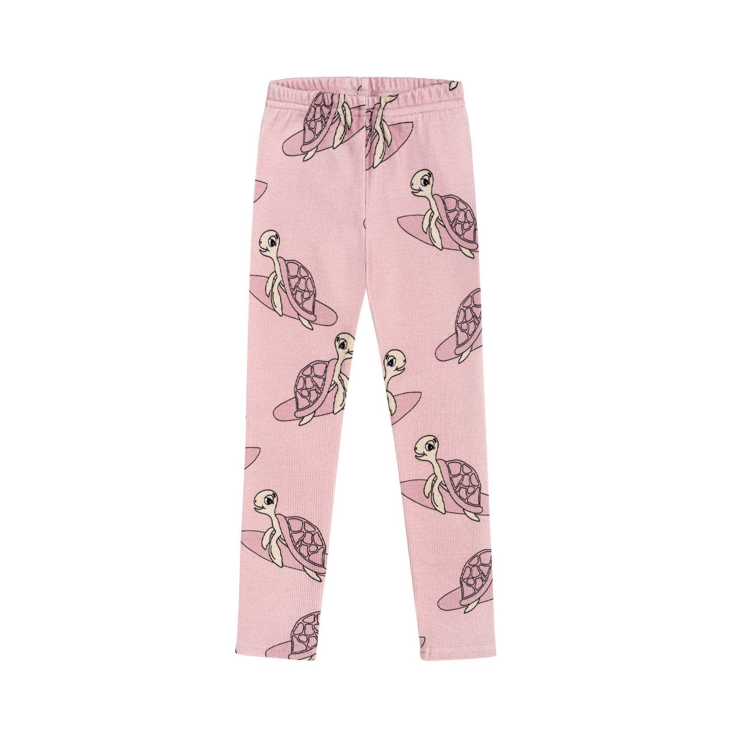 Turtle Ribbed Leggings Pink
