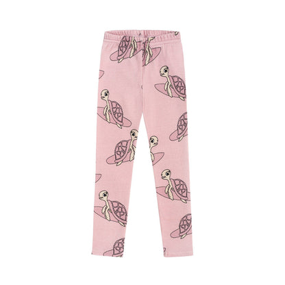 Turtle Ribbed Leggings Pink